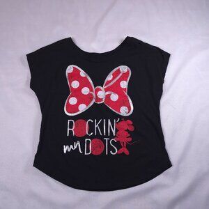 Disney Minnie Mouse “Rockin’ My Dots” Black Top Juniors Large 11/13